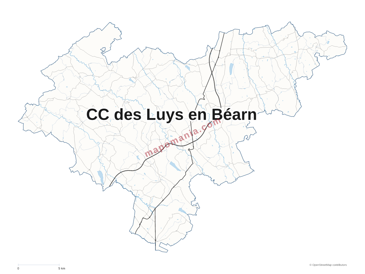 Carte de CC des Luys en Béarn à personnaliser