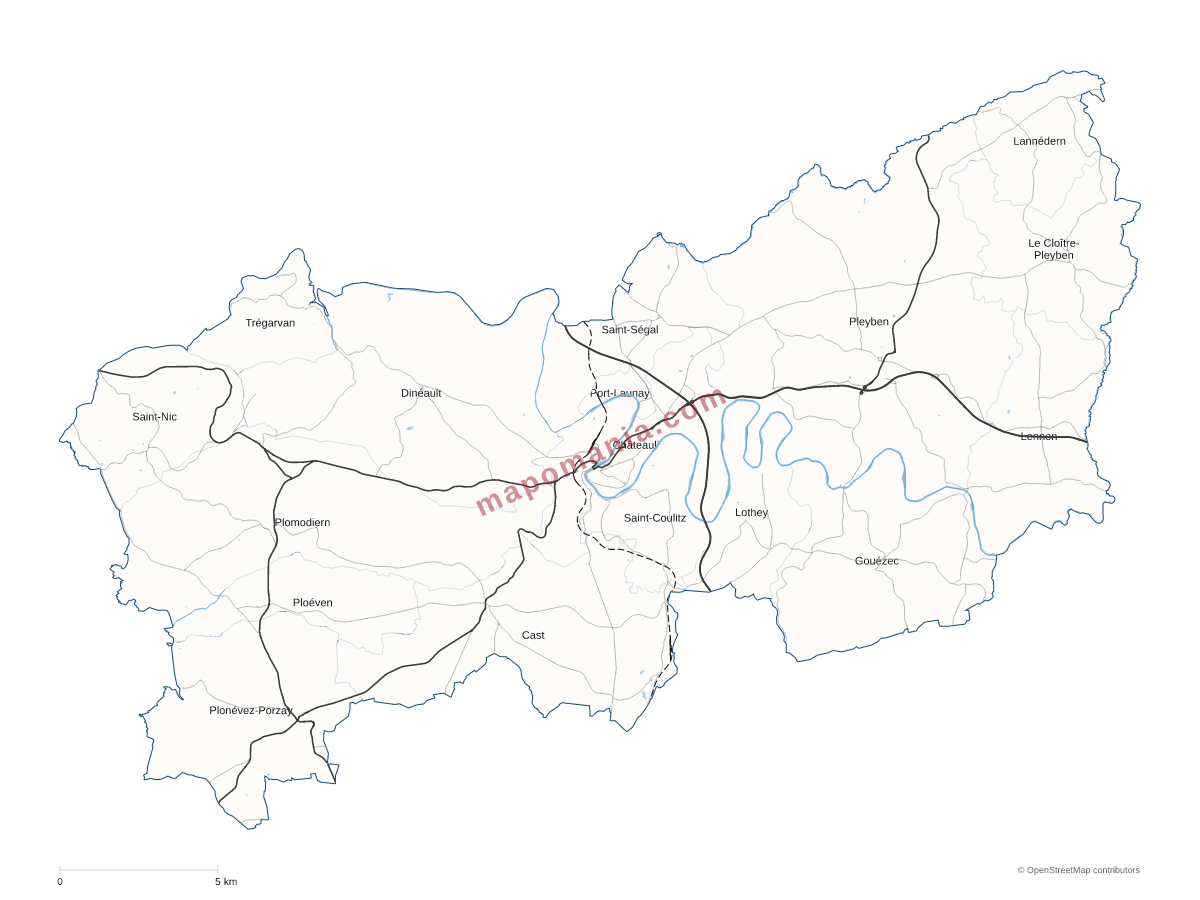 Carte de CC Pleyben-Châteaulin-Porzay à personnaliser