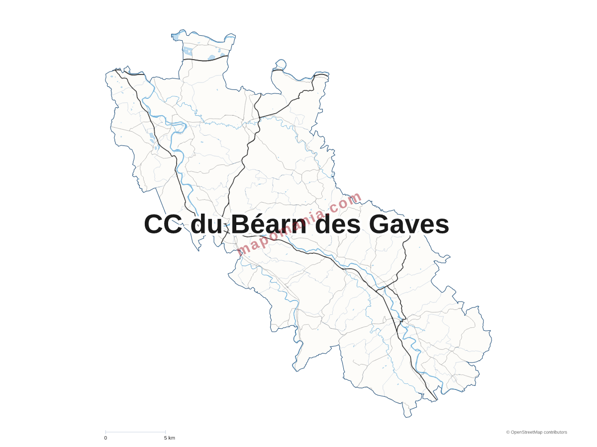 Carte de CC du Béarn des Gaves à personnaliser
