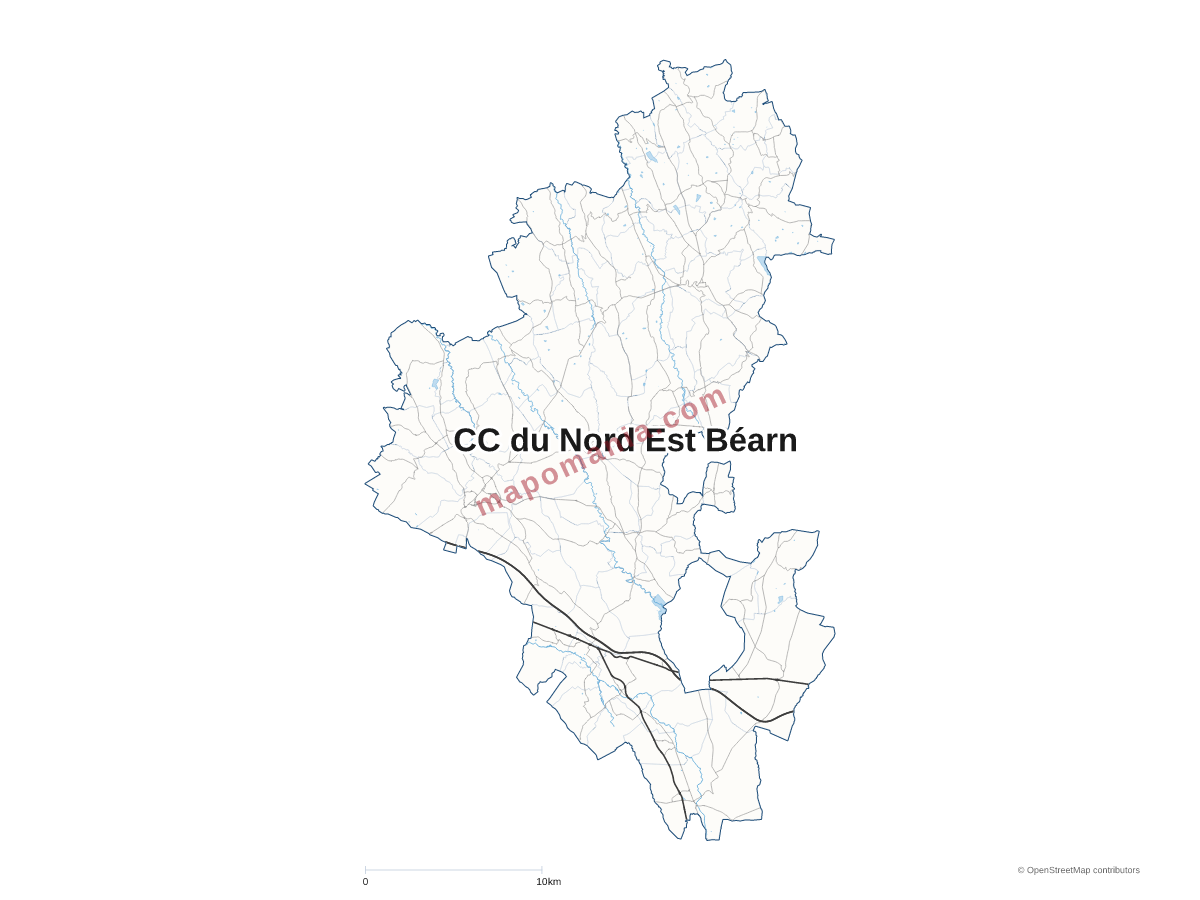 Carte de CC du Nord Est Béarn à personnaliser