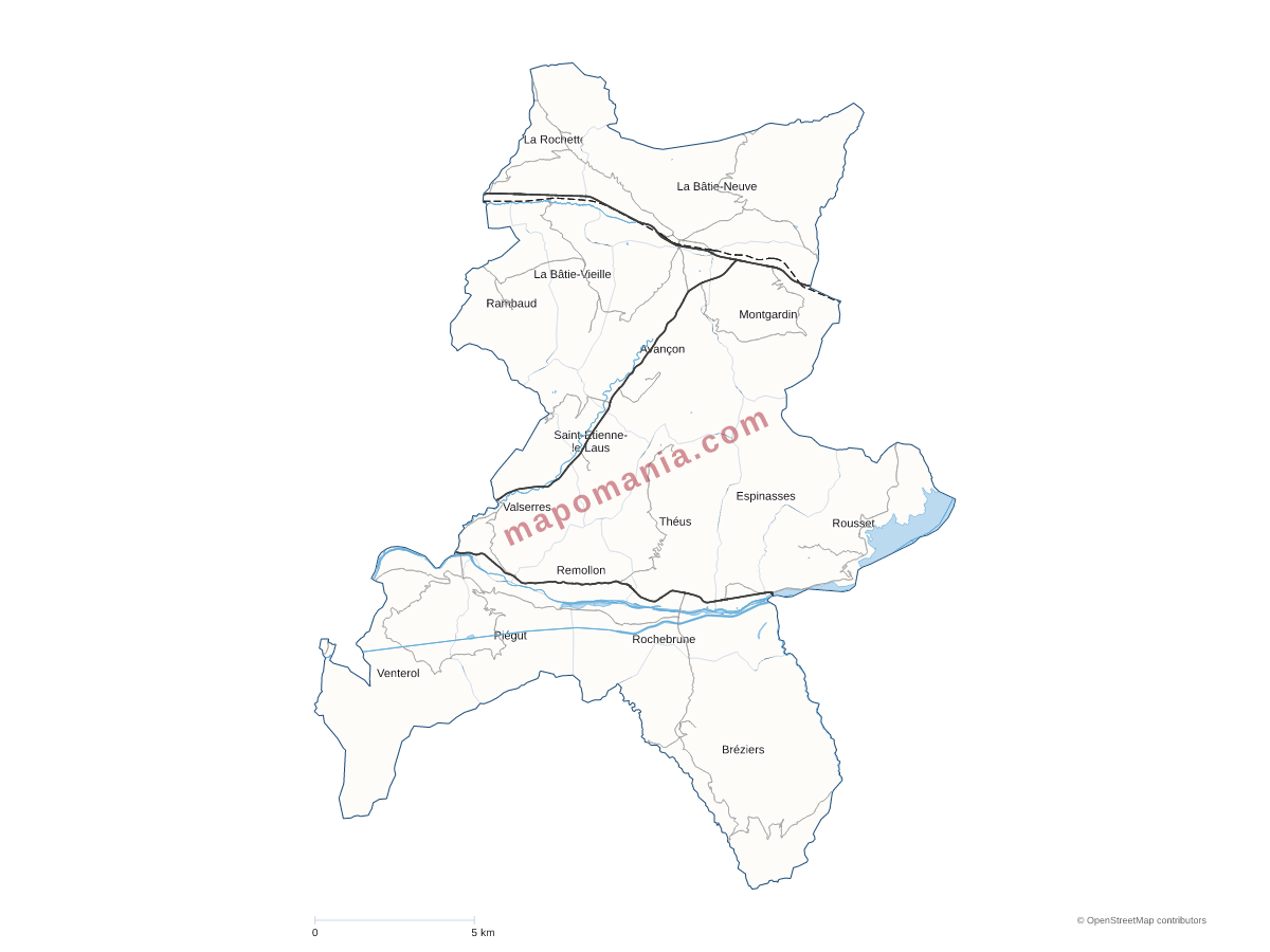Carte de CC Serre-Ponçon Val d'Avance à personnaliser