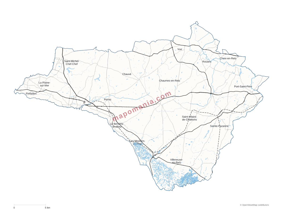 Carte de CA Pornic Agglo Pays de Retz à personnaliser