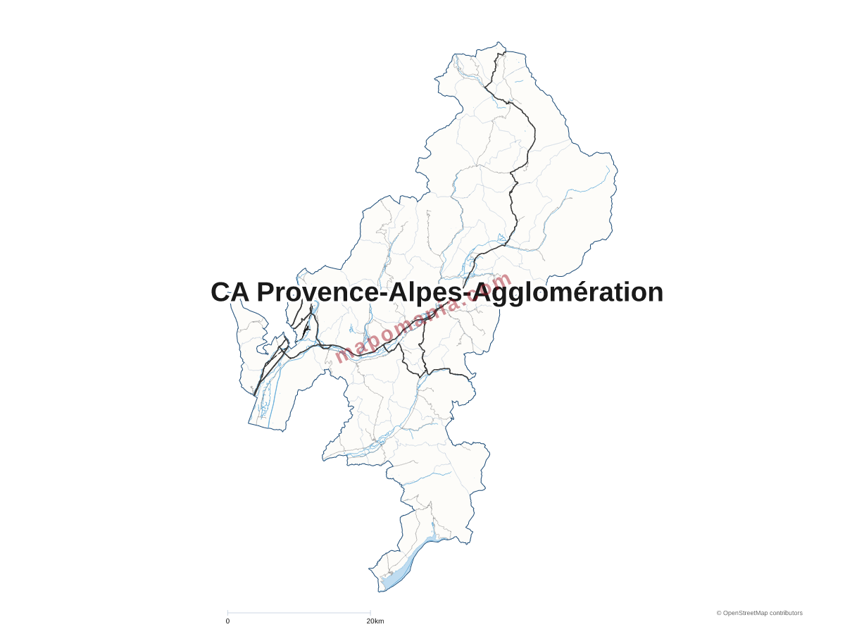 Carte de CA Provence-Alpes-Agglomération à personnaliser