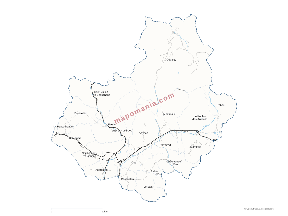 Carte de CC Buëch-Dévoluy à personnaliser