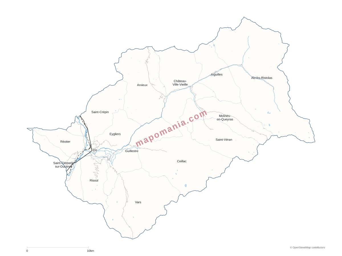 Carte de CC du Guillestrois et du Queyras à personnaliser