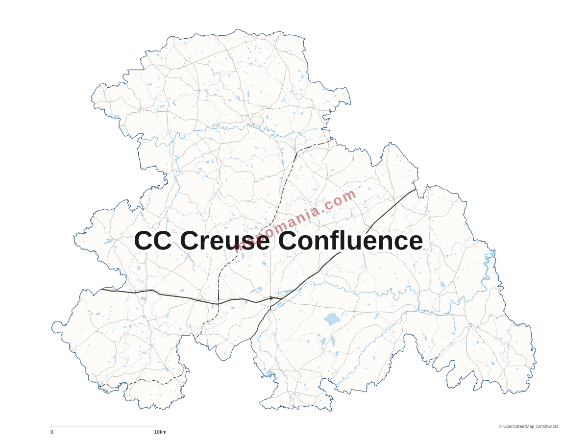 Carte de CC Creuse Confluence à personnaliser