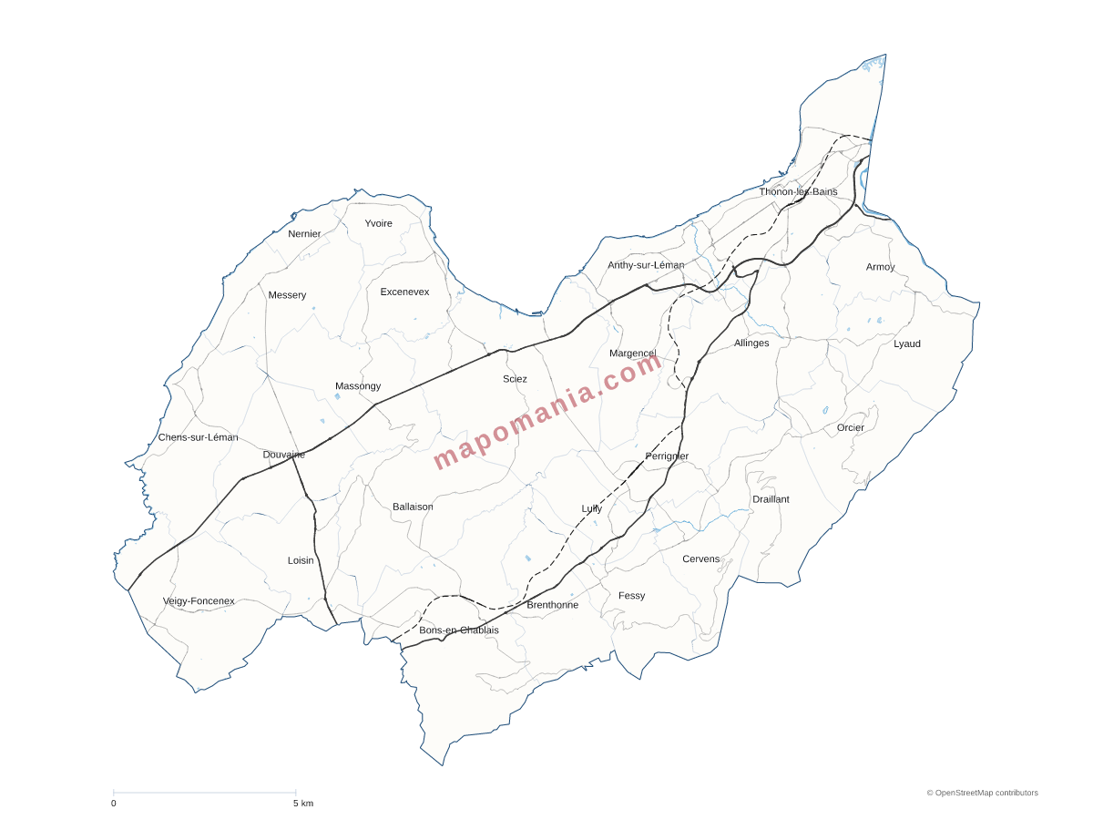 Carte de CA Thonon Agglomération à personnaliser
