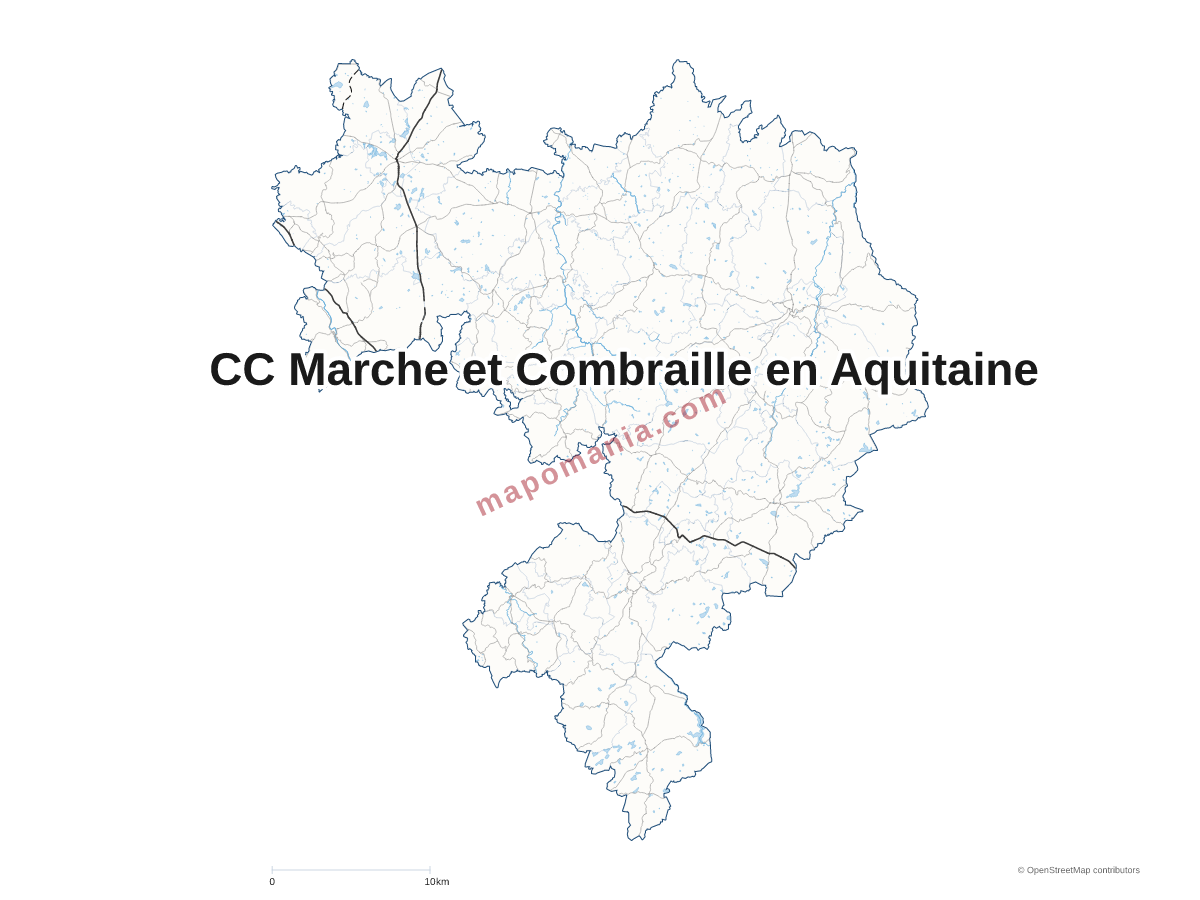 Carte de CC Marche et Combraille en Aquitaine à personnaliser
