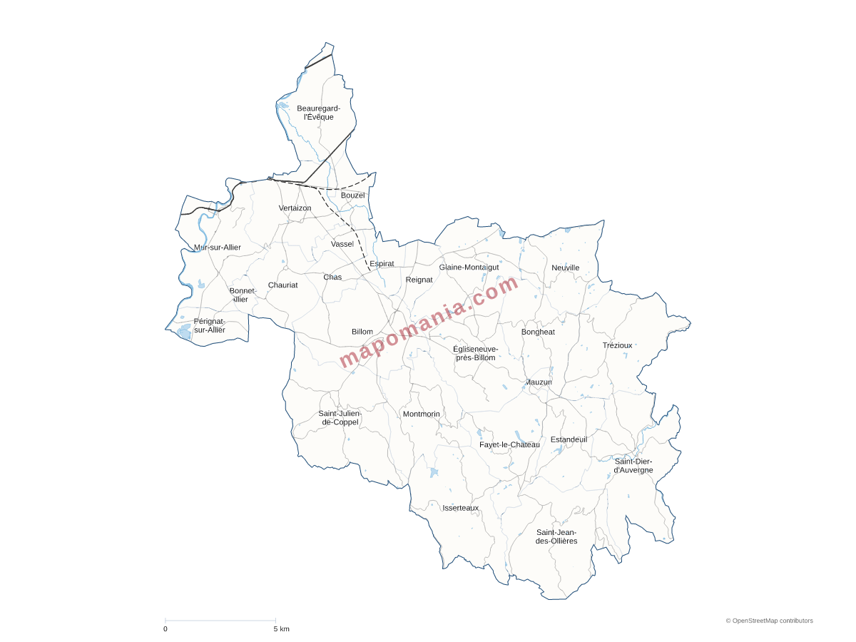 Carte de CC Billom Communauté à personnaliser