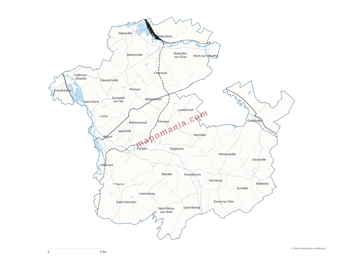 Carte de CC Meurthe Mortagne Moselle à personnaliser