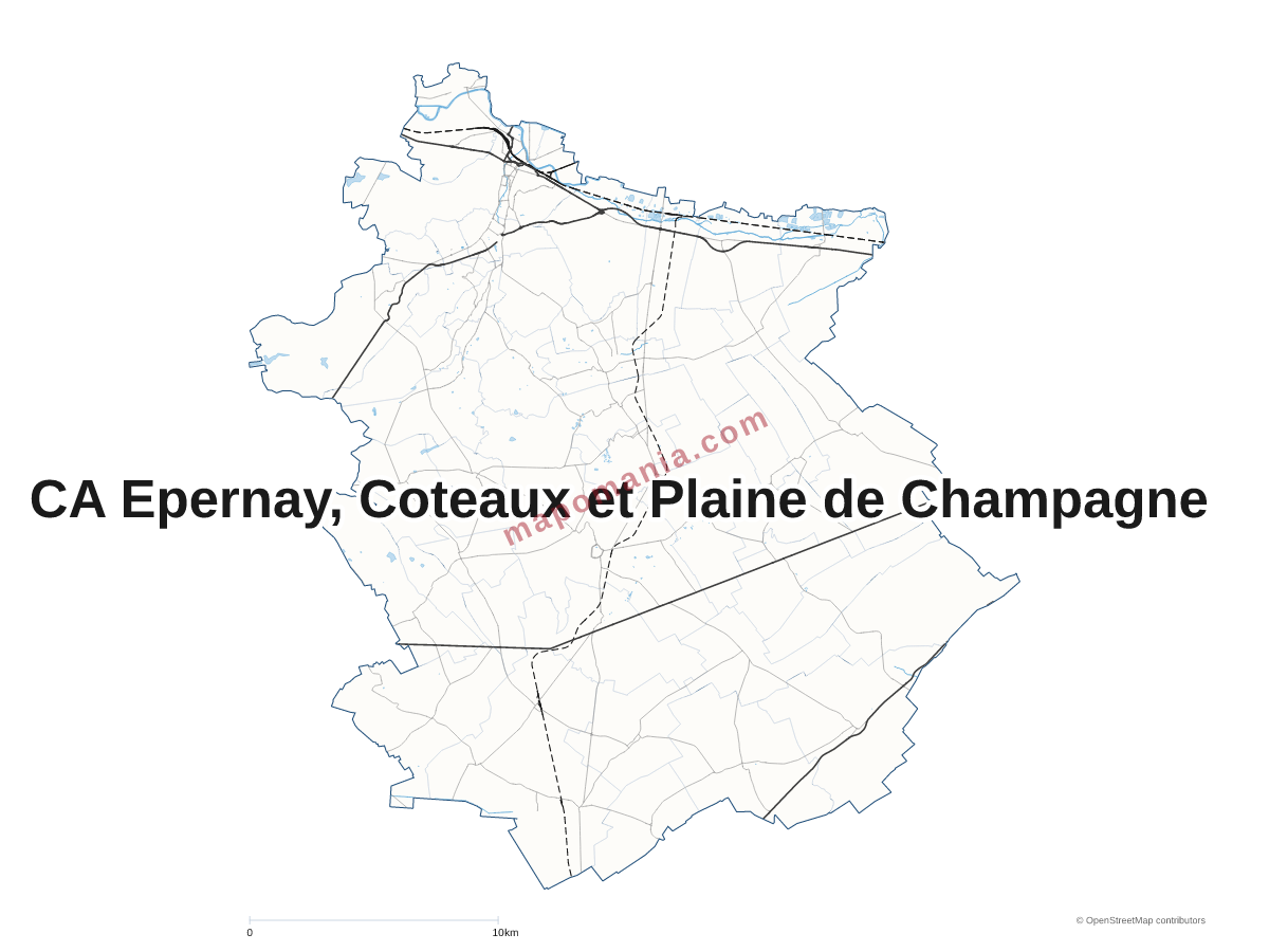Carte de CA Epernay, Coteaux et Plaine de Champagne à personnaliser