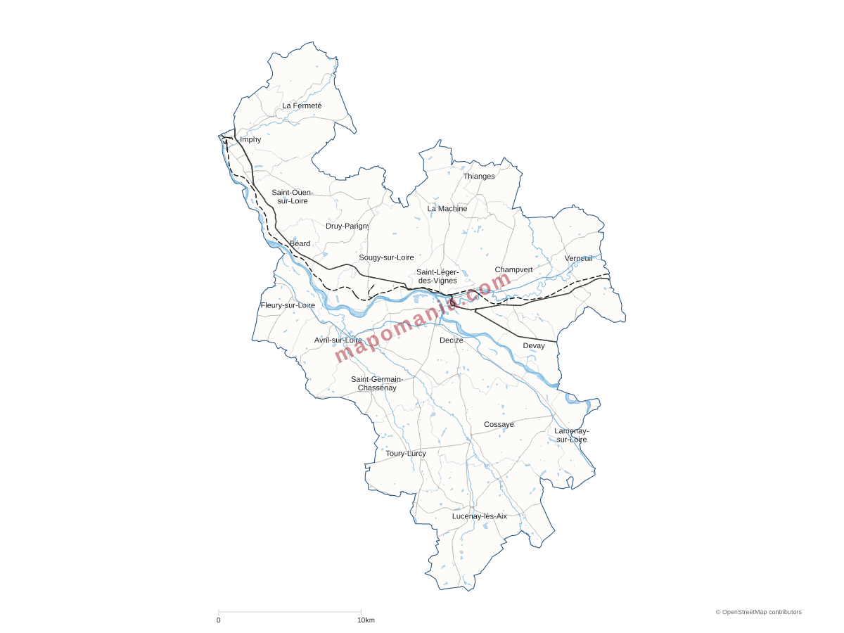 Carte de CC Sud Nivernais à personnaliser