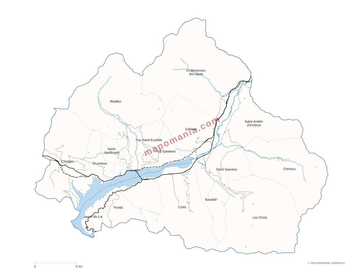 Carte de CC Serre-Ponçon à personnaliser