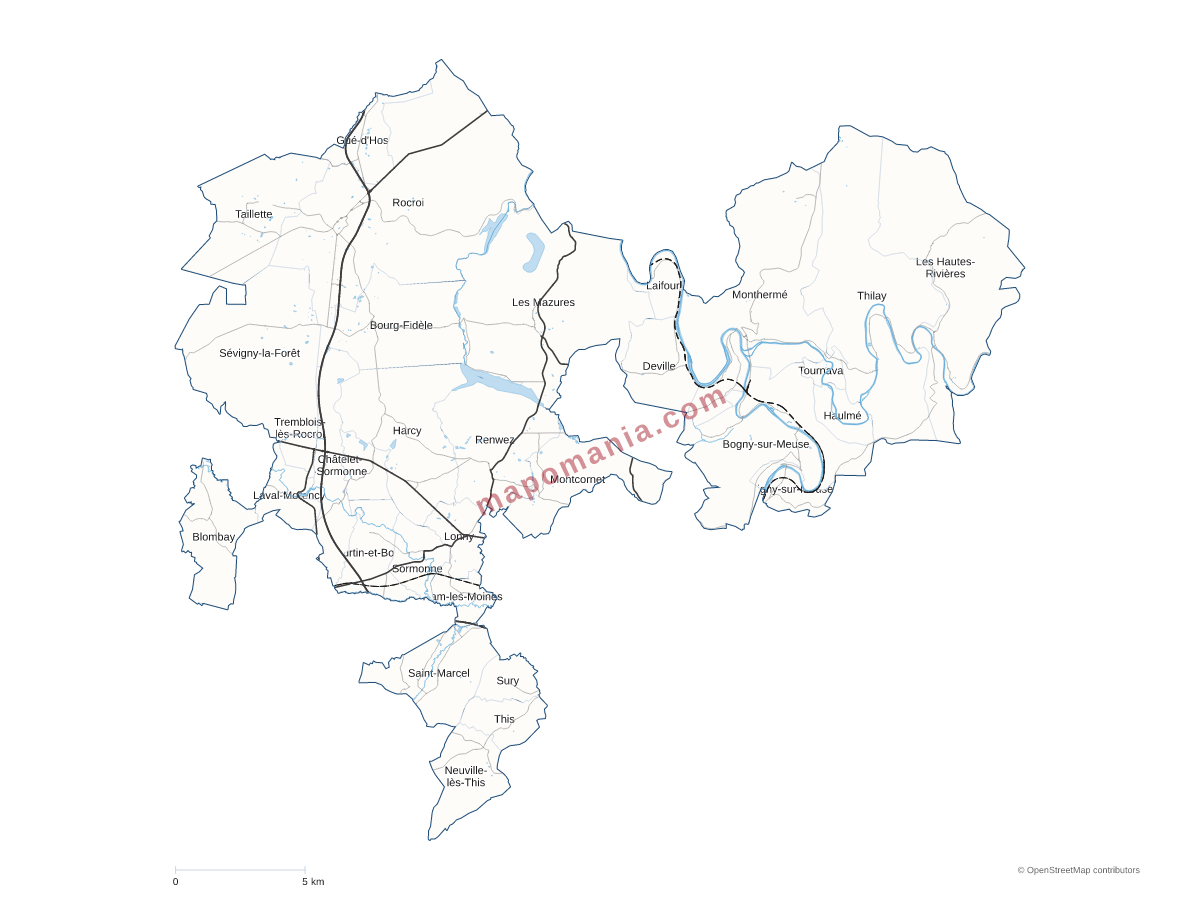 Carte de CC Vallées et Plateau d'Ardenne à personnaliser