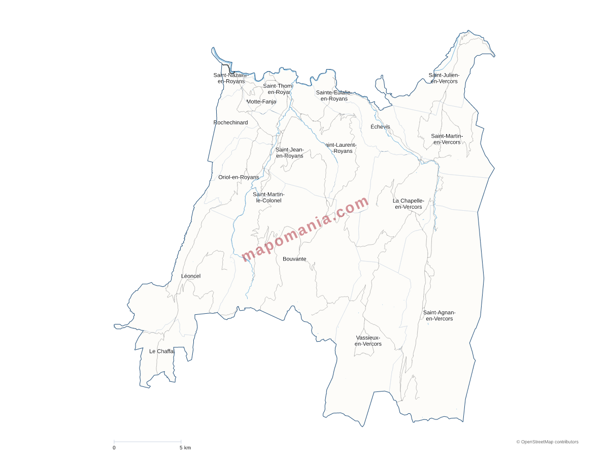 Carte de CC du Royans-Vercors à personnaliser