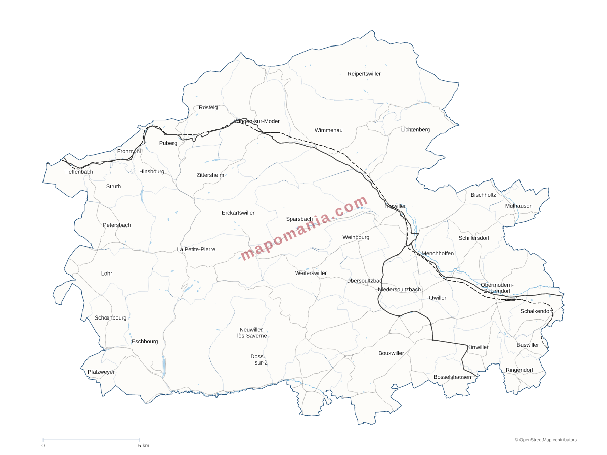 Carte de CC de Hanau-La Petite Pierre à personnaliser