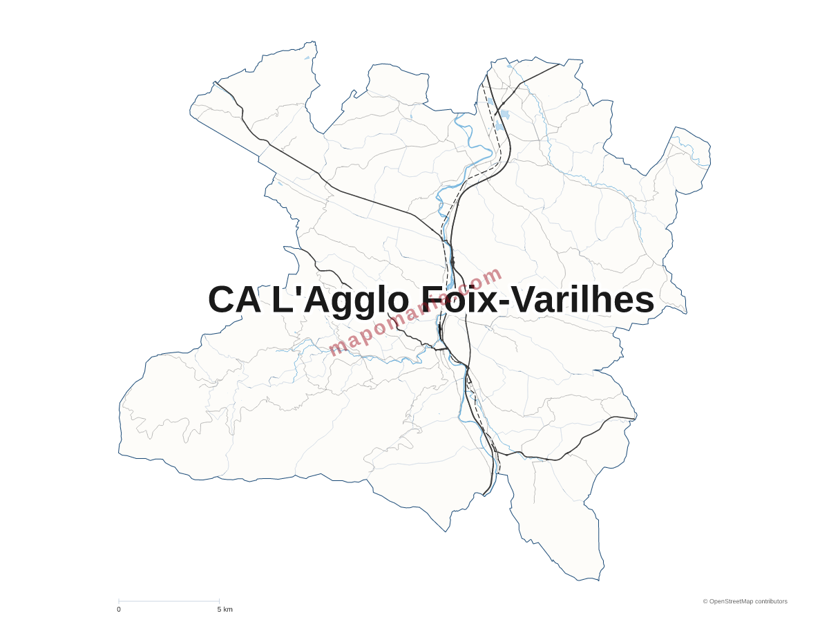 Carte de CA L'Agglo Foix-Varilhes à personnaliser