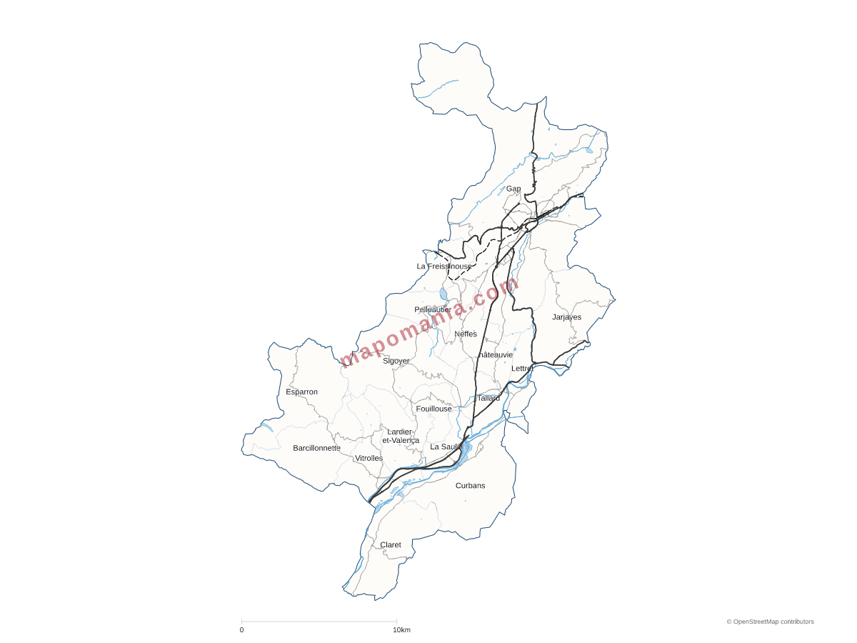 Carte de CA Gap-Tallard-Durance à personnaliser