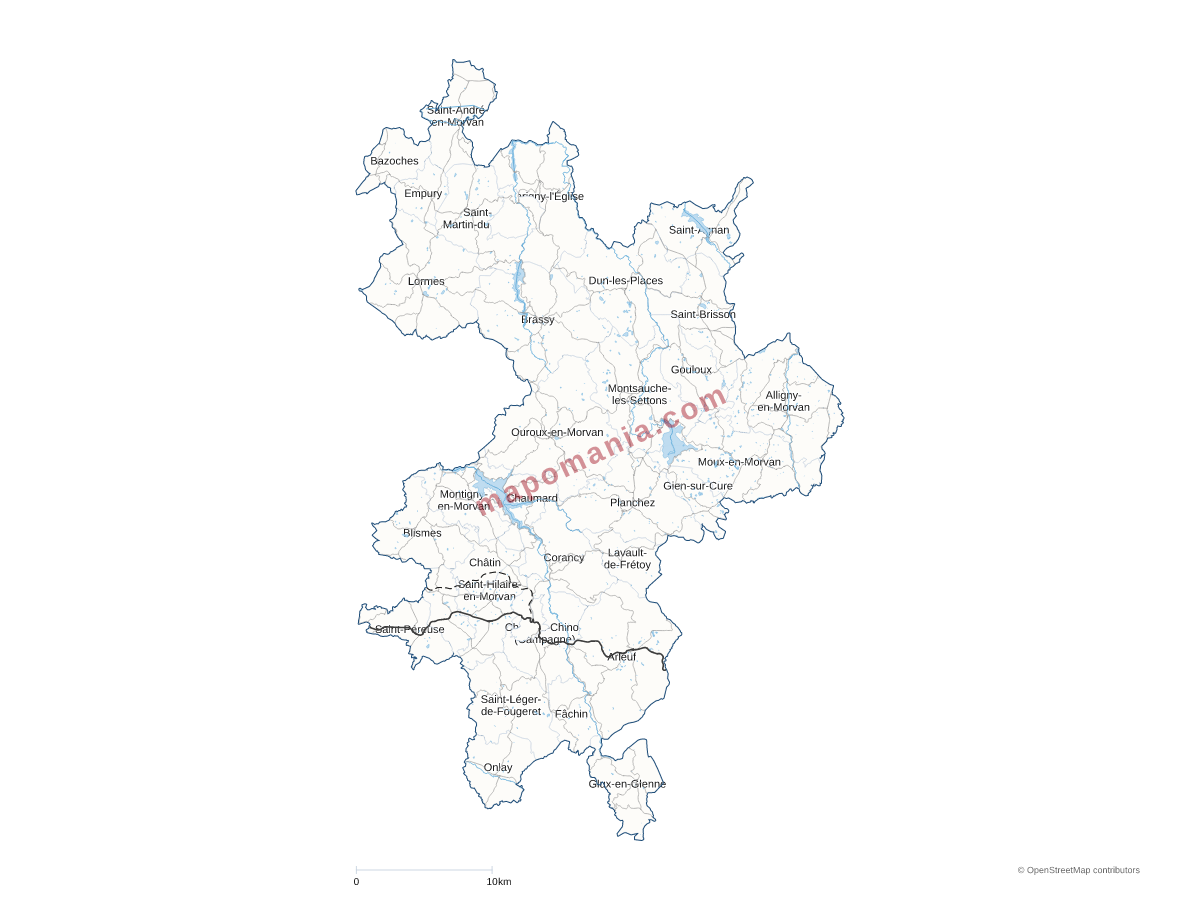 Carte de CC Morvan Sommets et Grands Lacs à personnaliser