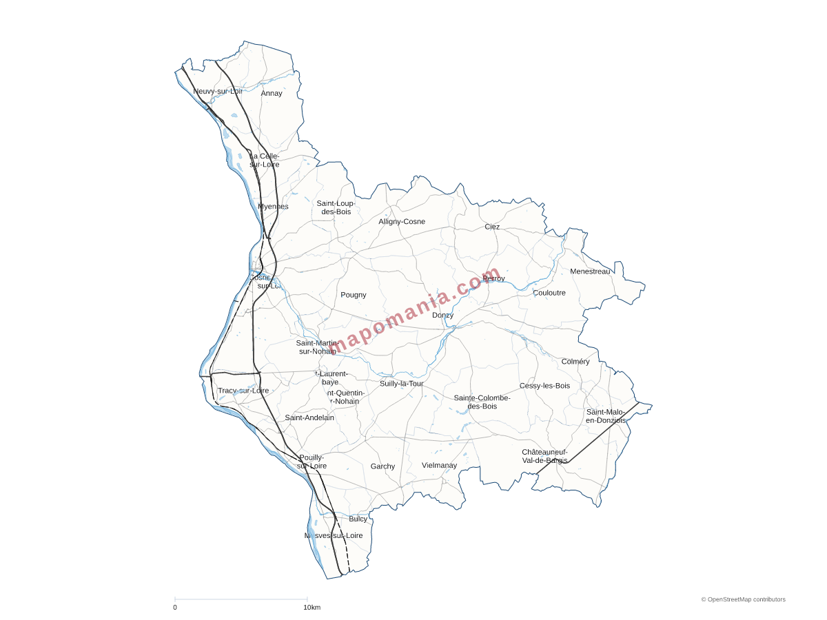 Carte de CC Coeur de Loire à personnaliser