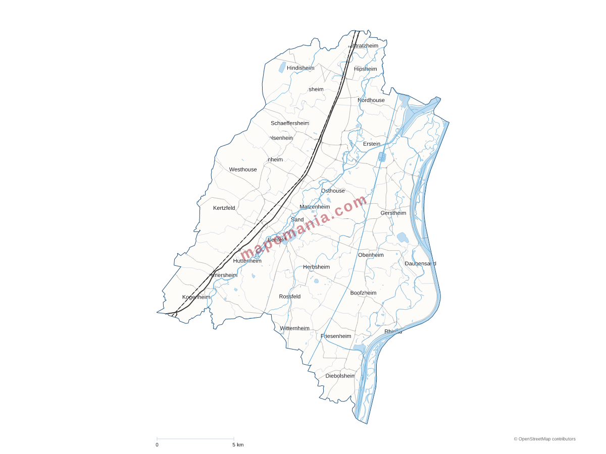 Carte de CC du Canton d'Erstein à personnaliser