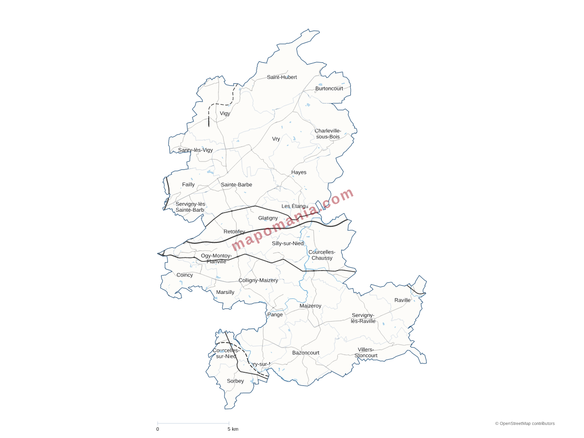 Carte de CC Haut Chemin - Pays de Pange à personnaliser