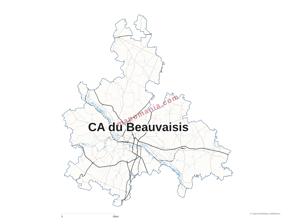 Carte de CA du Beauvaisis à personnaliser