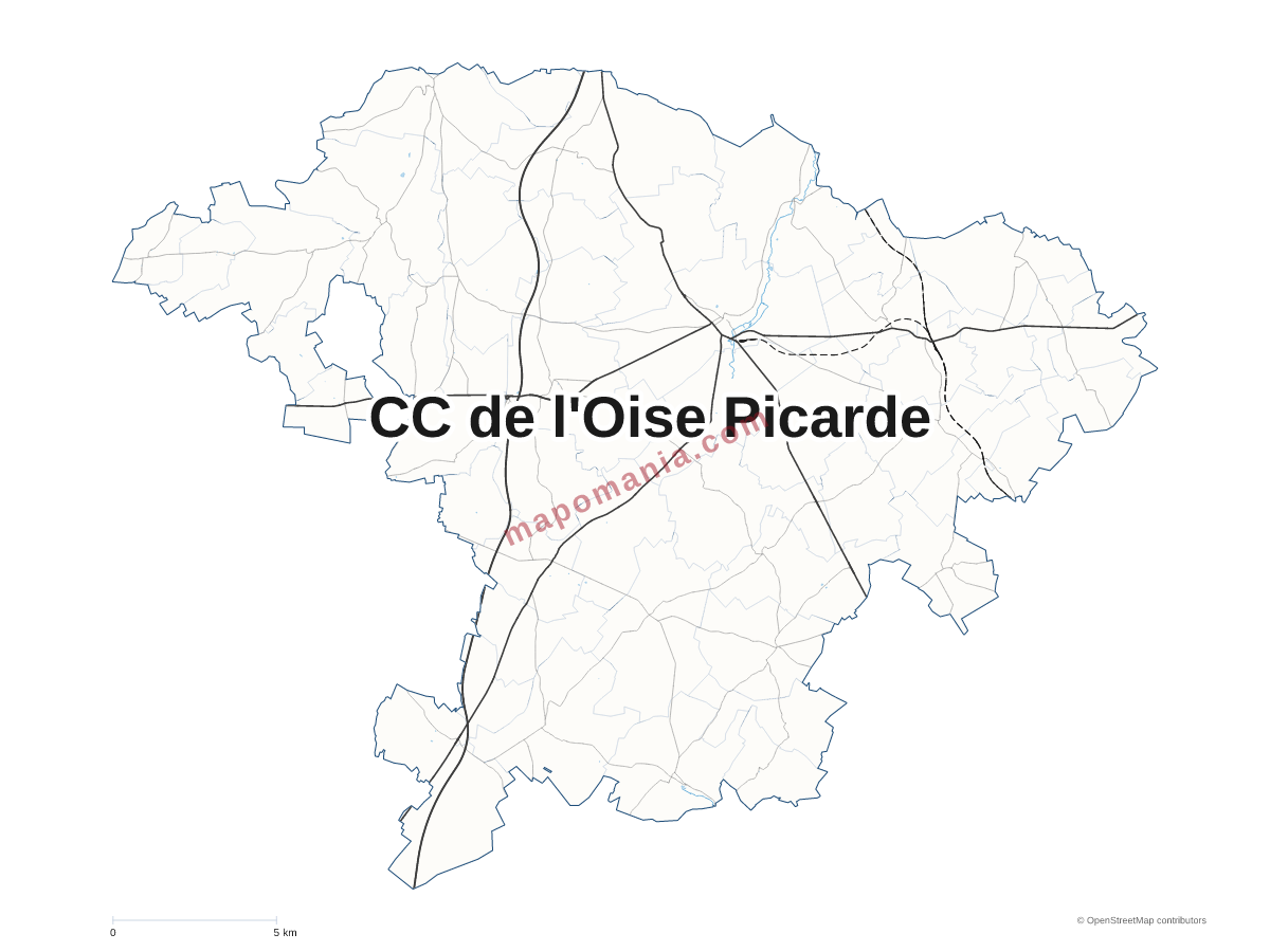 Carte de CC de l'Oise Picarde à personnaliser