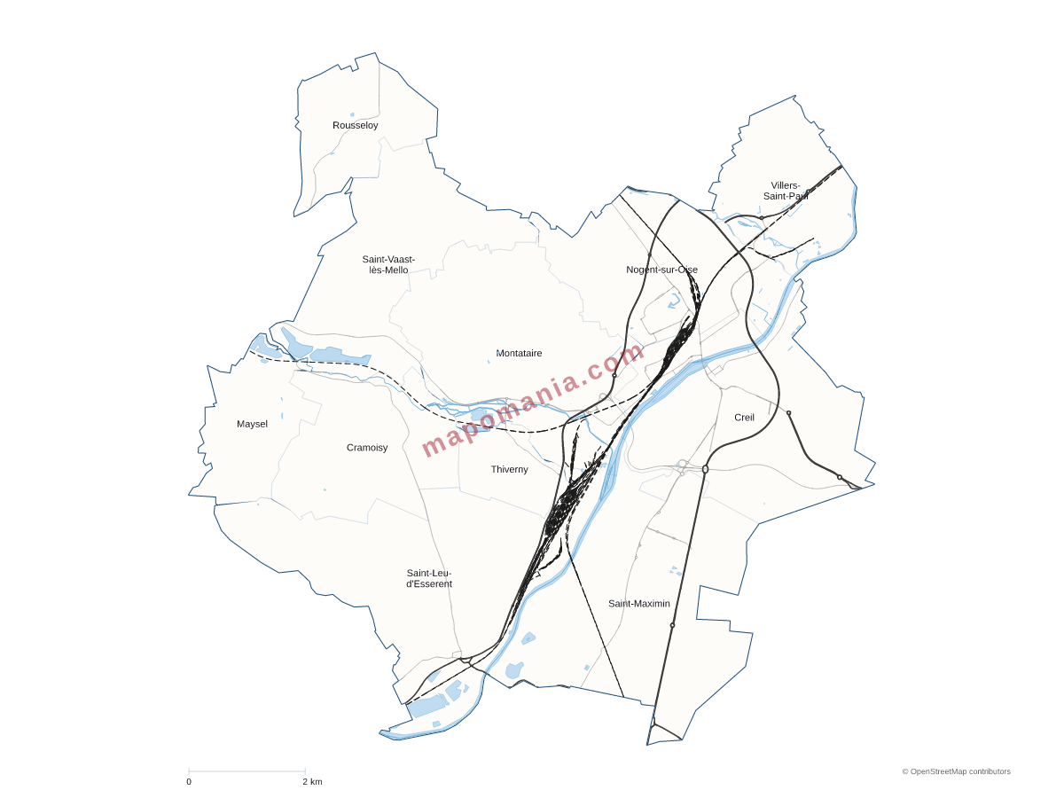Carte de CA Creil Sud Oise à personnaliser