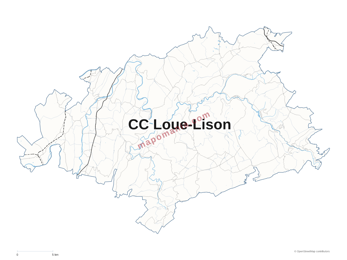 Carte de CC Loue-Lison à personnaliser