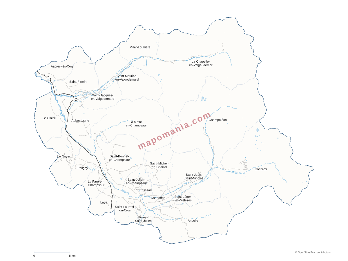 Carte de CC Champsaur-Valgaudemar à personnaliser