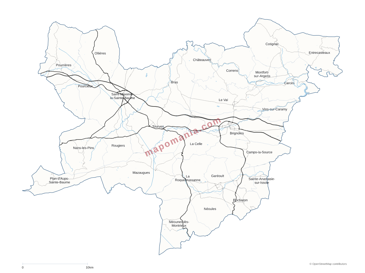 Carte de CA de la Provence Verte à personnaliser