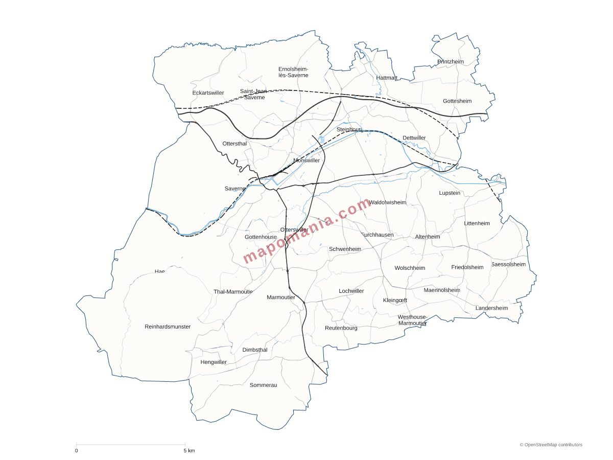 Carte de CC du Pays de Saverne à personnaliser