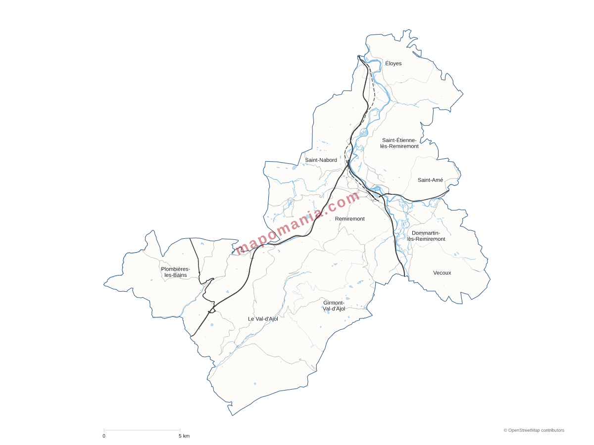 Carte de CC de la Porte des Vosges Méridionales à personnaliser