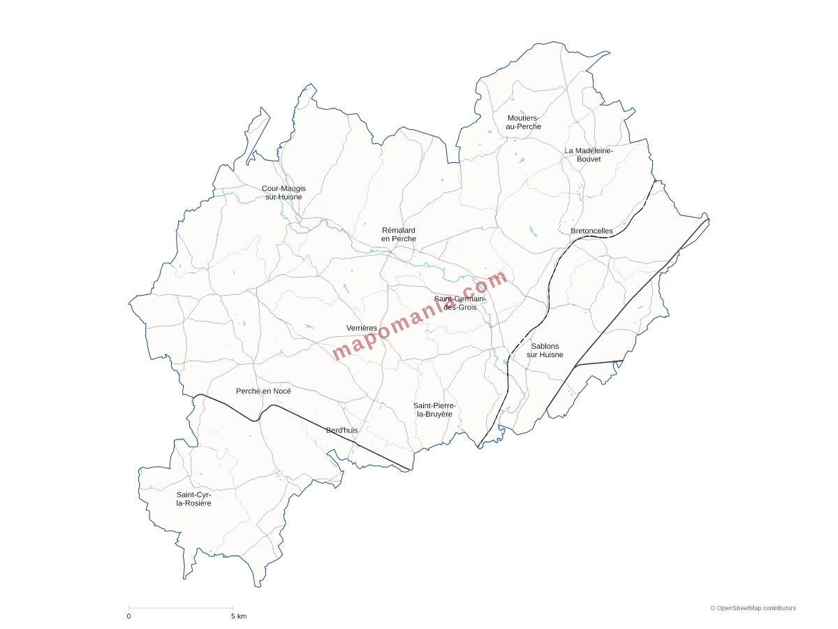 Carte de CC Coeur du Perche à personnaliser