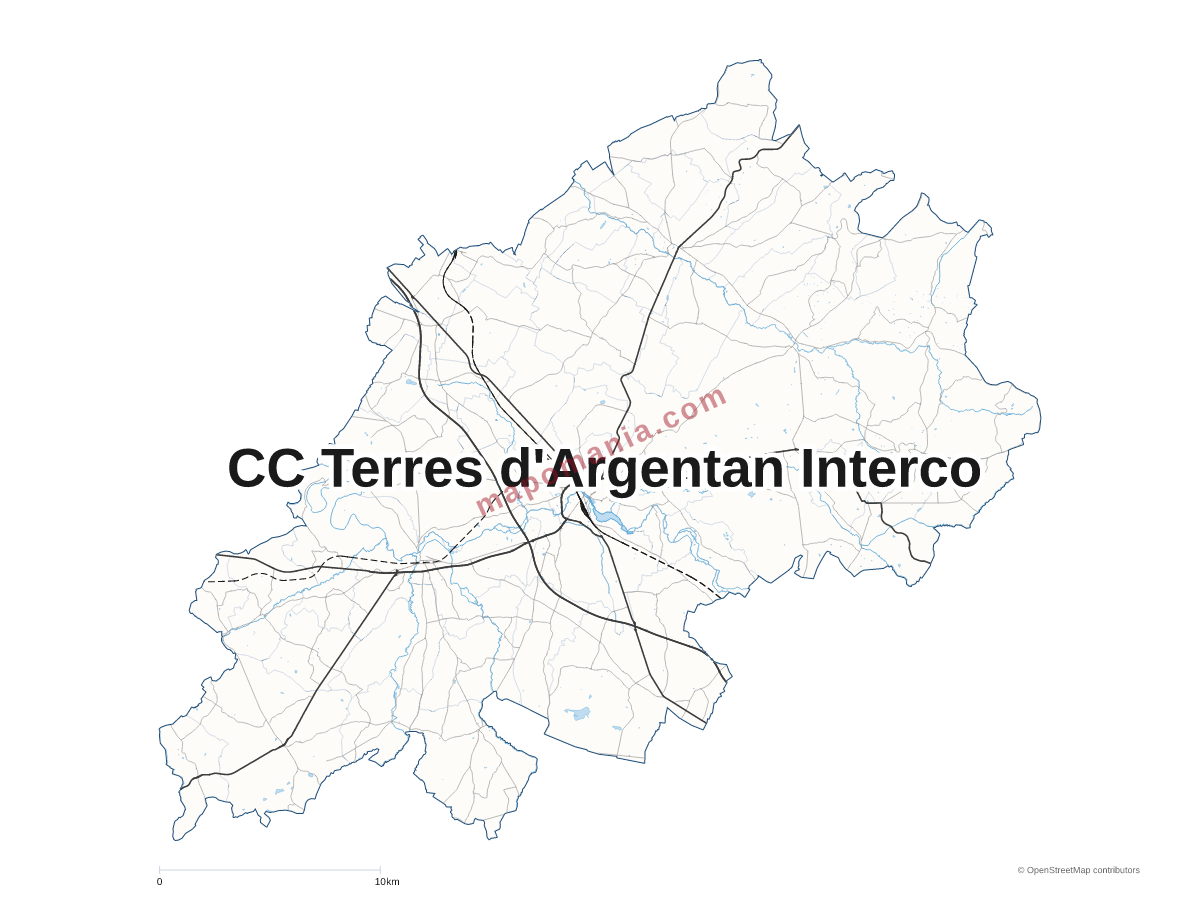 Carte de CC Terres d'Argentan Interco à personnaliser