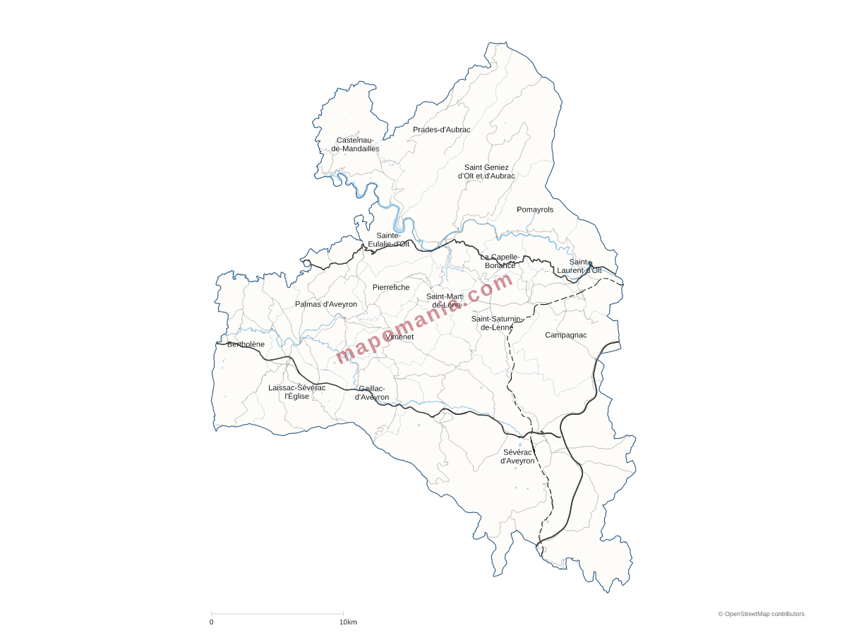 Carte de CC des Causses à l'Aubrac à personnaliser