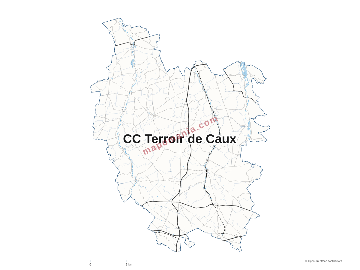Carte de CC Terroir de Caux à personnaliser