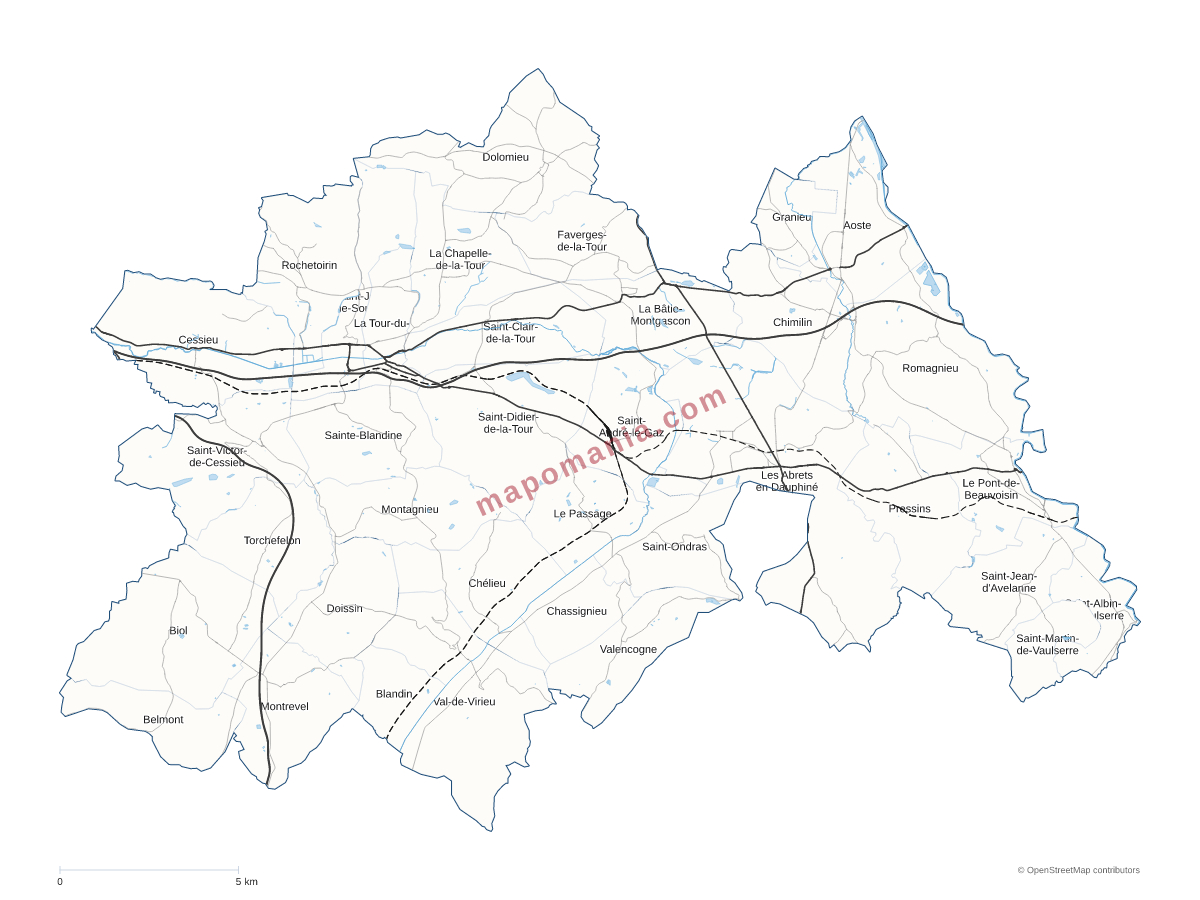 Carte de CC Les Vals du Dauphiné à personnaliser