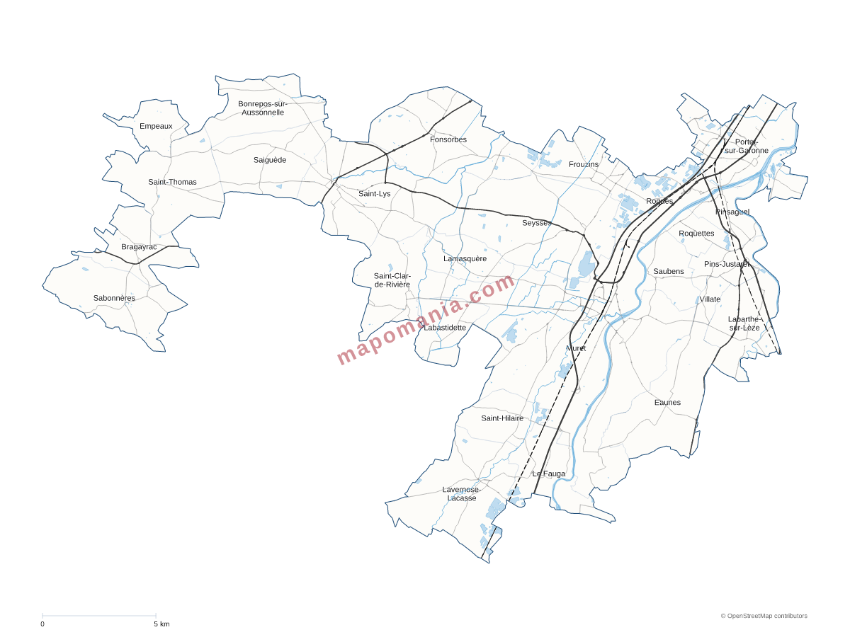 Carte de CA Le Muretain Agglo à personnaliser