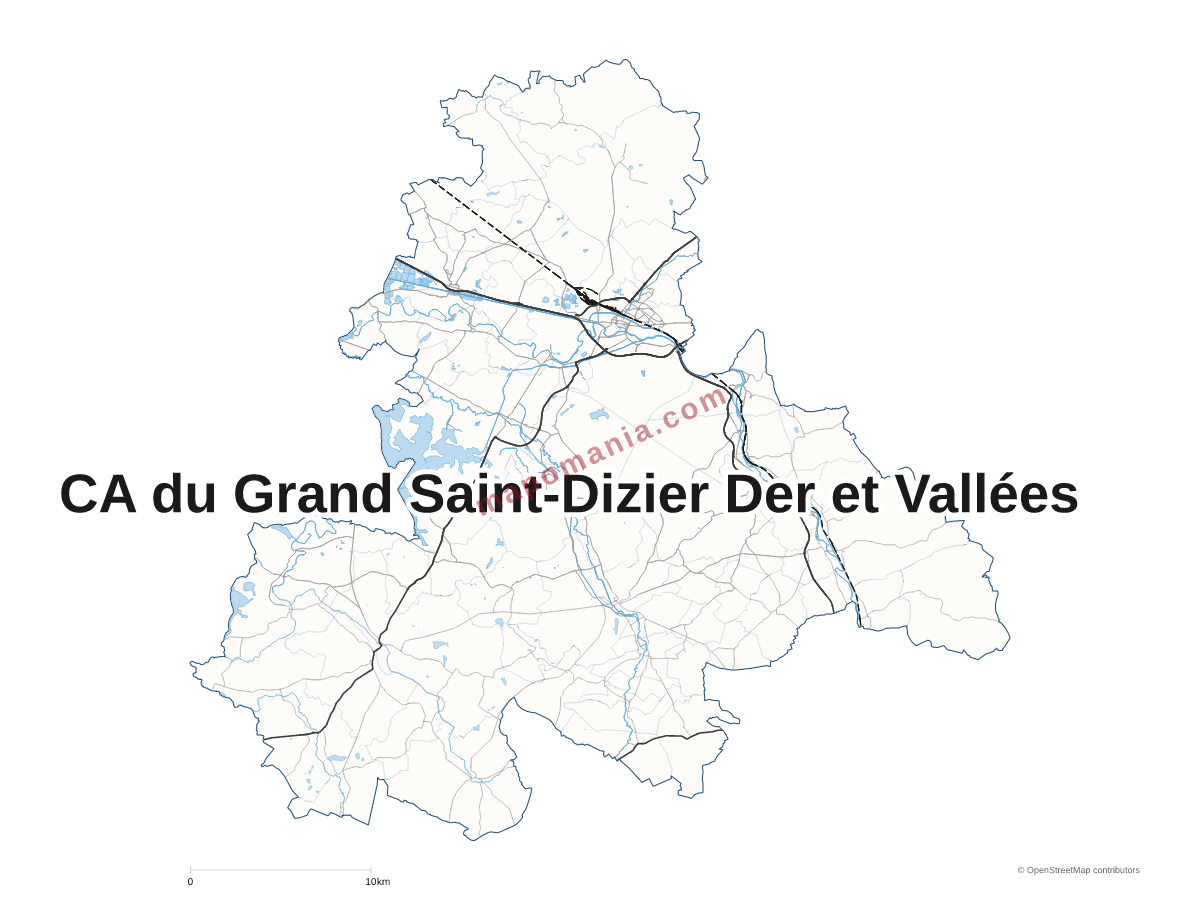 Carte de CA du Grand Saint-Dizier Der et Vallées à personnaliser