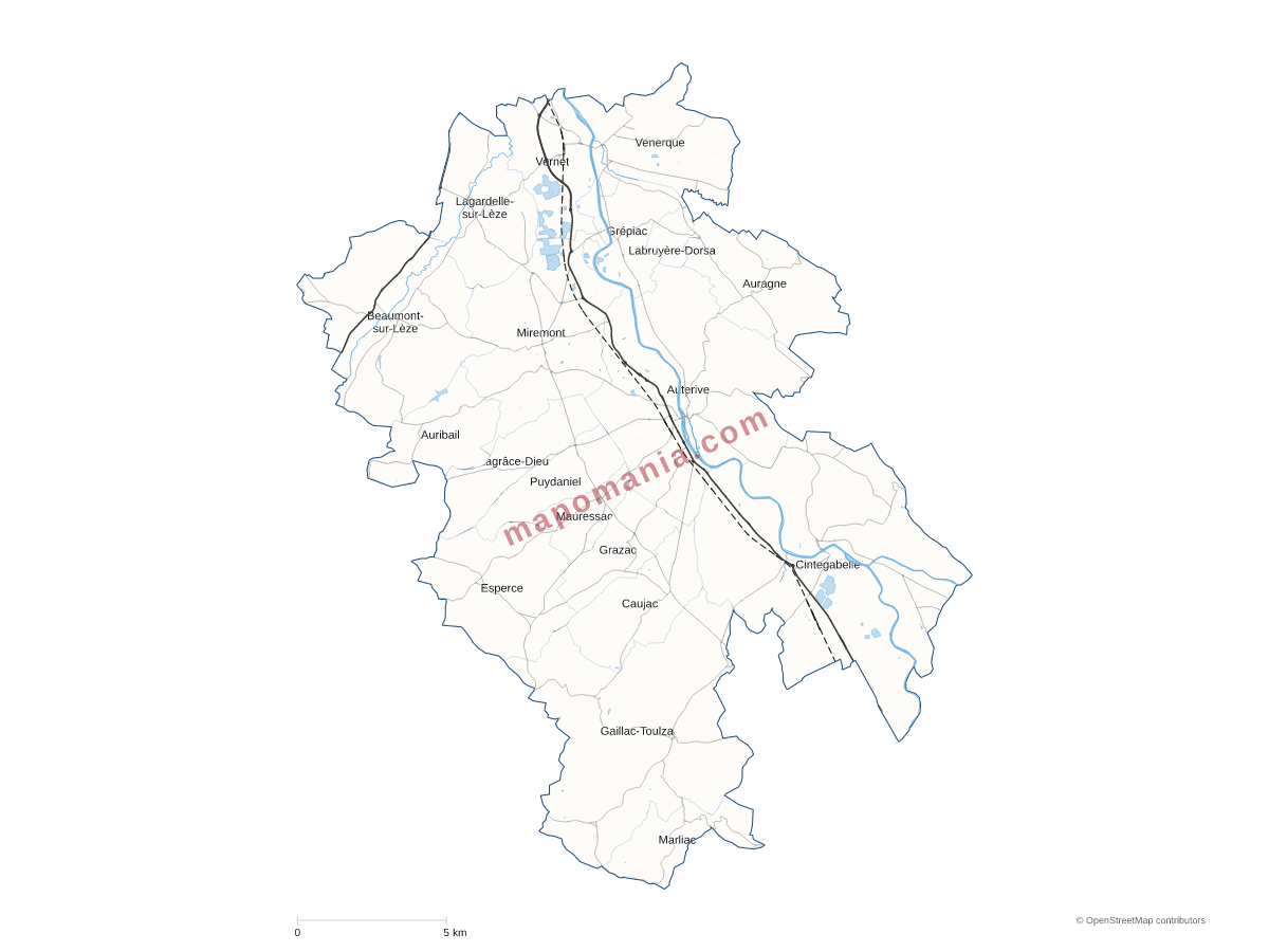 Carte de CC du Bassin Auterivain Haut-Garonnais à personnaliser