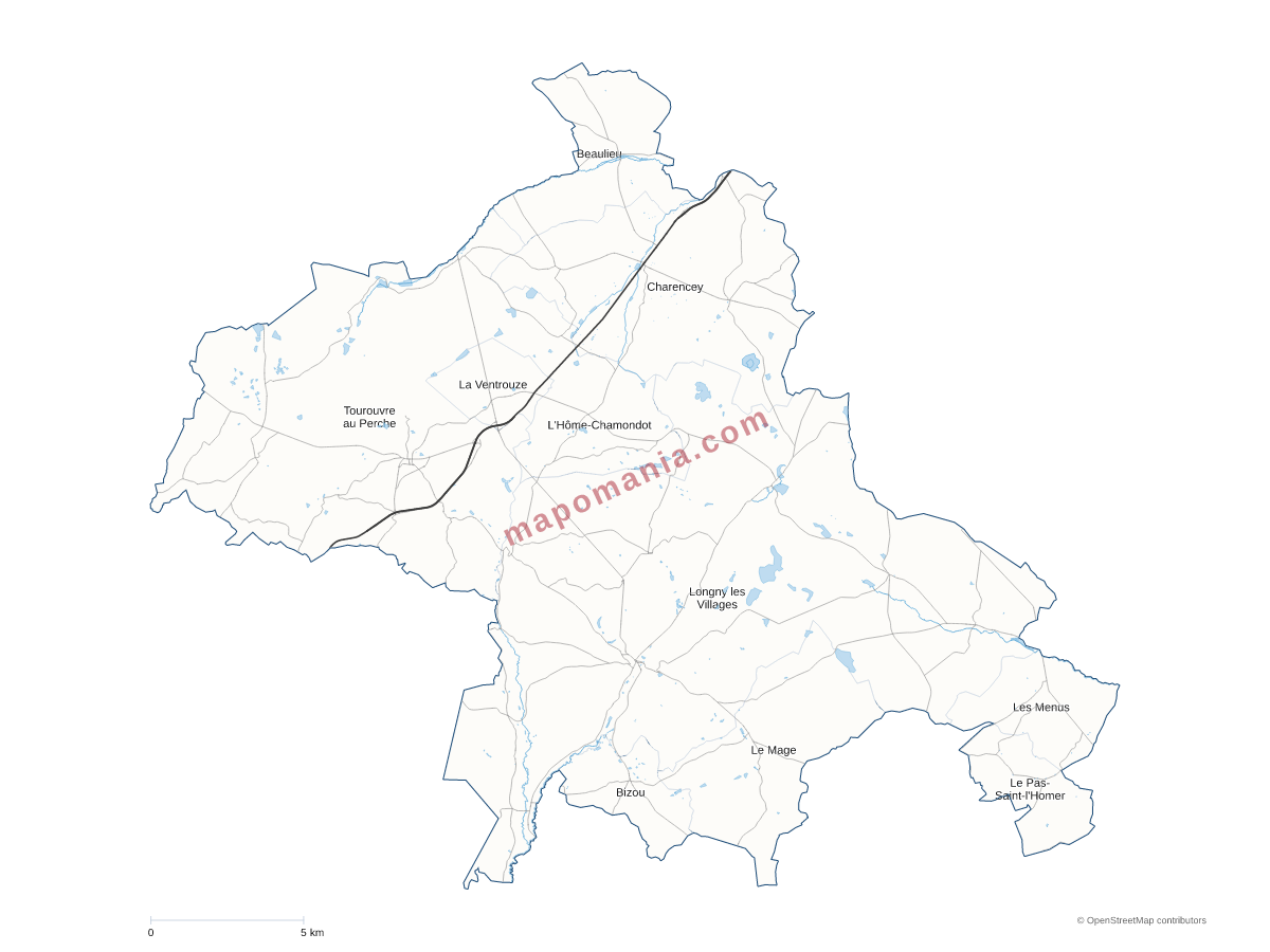 Carte de CC des Hauts du Perche à personnaliser