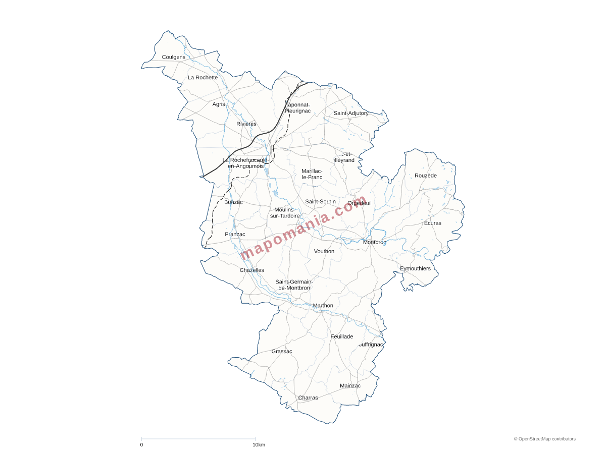 Carte de CC La Rochefoucauld Porte du Périgord à personnaliser