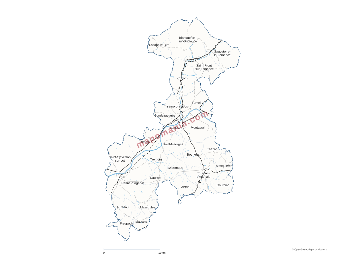 Carte de CC Fumel Vallée du Lot à personnaliser