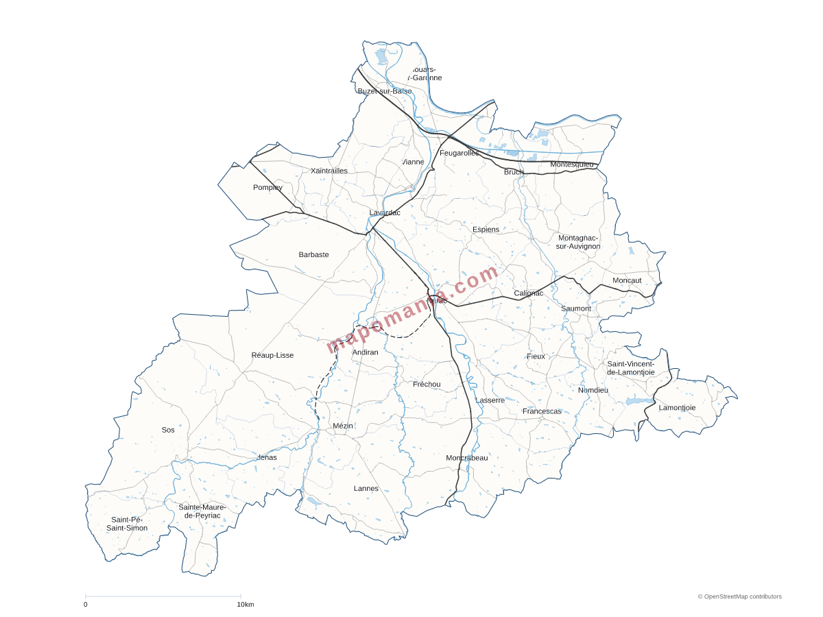 Carte de CC Albret Communauté à personnaliser