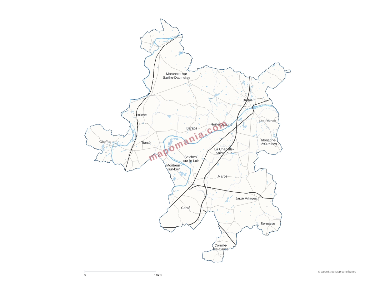 Carte de CC Anjou Loir et Sarthe à personnaliser