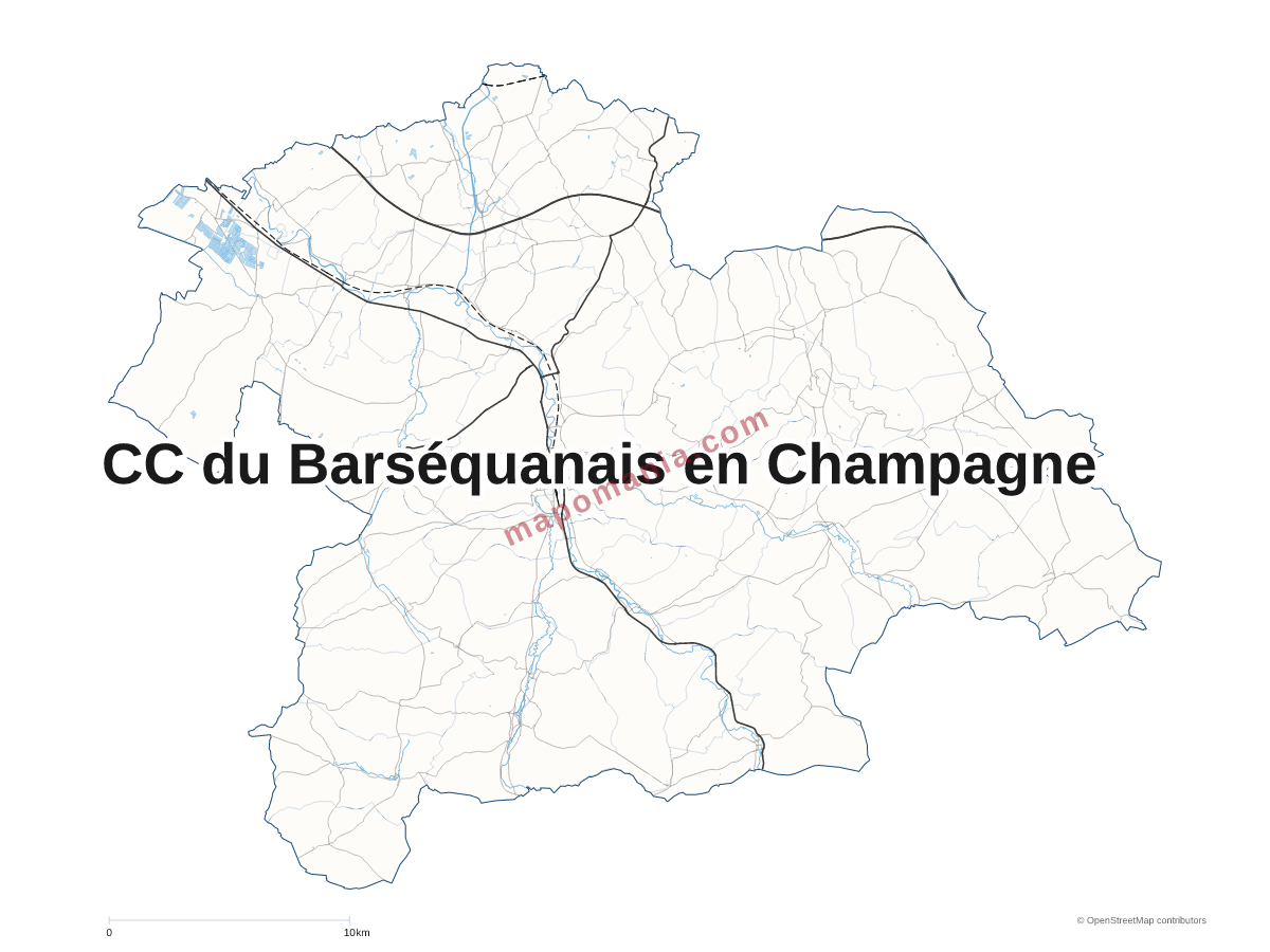 Carte de CC du Barséquanais en Champagne à personnaliser
