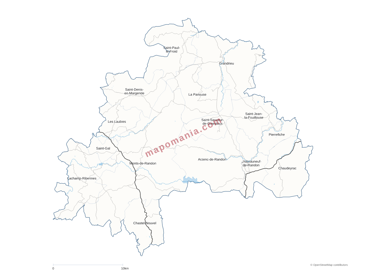 Carte de CC Randon - Margeride à personnaliser