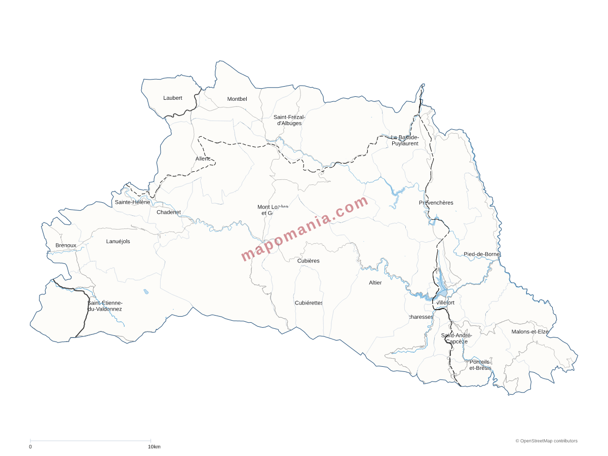 Carte de CC Mont Lozère à personnaliser